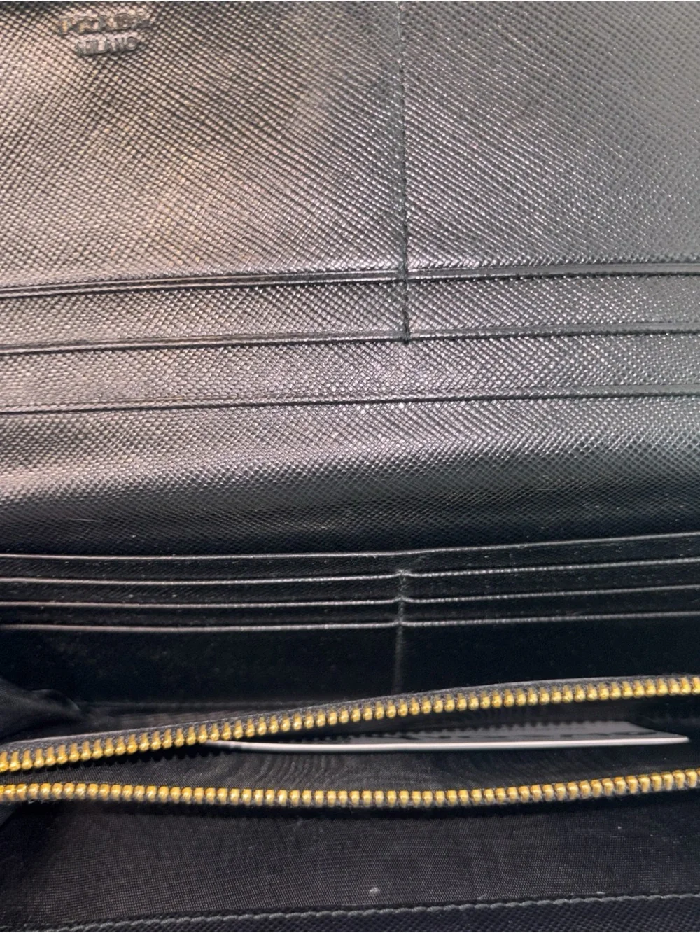 Prada Black Gathered Nylon Tote with Gold Hardware and Matching Wallet